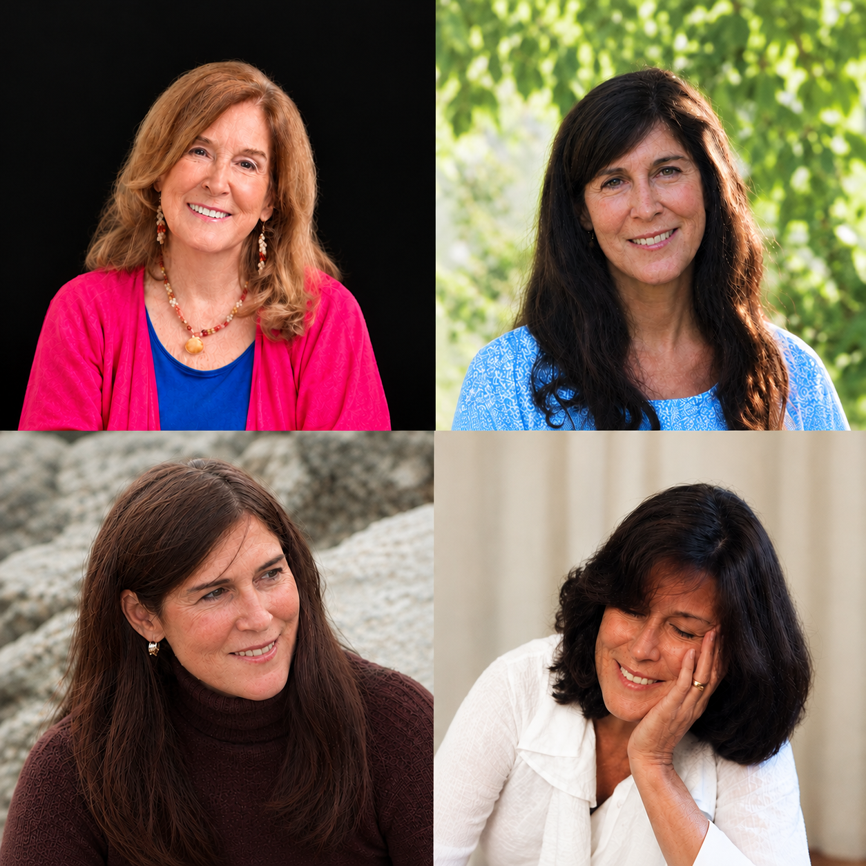 Four Smiling Women Portrait Collage